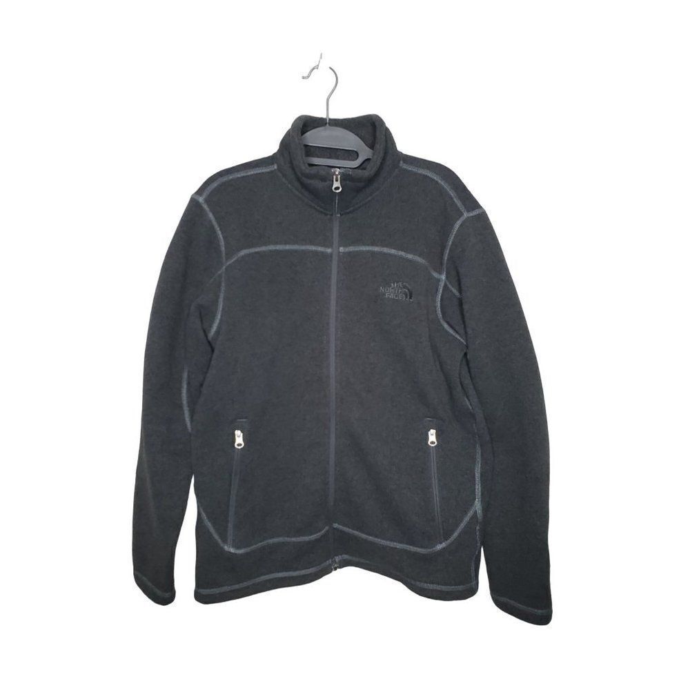 The North Face Men's Full Zip Fleece Lined Sweater Jacket Grey Outdoor